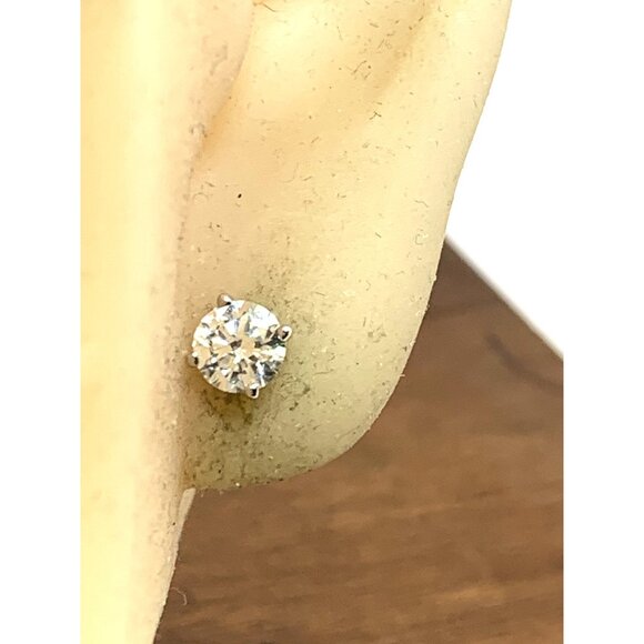 Diamond Earrings Platinum GIA Certified 1.00ctw VS2 H Natural Stud Push Back - Picture 5 of 14
